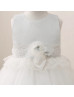 Silver Sparkly Lace Tulle Tiered Flower Girl Dress Silver Sparkly Lace Tulle Tiered Flower Girl Dress